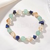 Natural Citrine & Green Aventurine & Lapis Lazuli Beads Stretch Bracelets for Women BJEW-JB13183-1