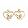 Brass Cubic Zirconia Pendants ZIRC-I062-09G-2