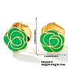 Vintage Brass Enamel Mountain Camellia Hoop Earrings AP2045-5-1