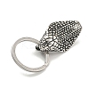 Tibetan Style 316 Surgical Stainless Steel Fittings with 304 Stainless Steel Key Ring FIND-Q101-02AS-2