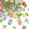 90Pcs 9 Colors Glass Pendants PALLOY-CJ00057-8