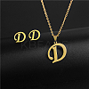 Golden Stainless Steel Initial Letter Jewelry Set IT6493-15-1