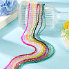 9 Strands 9 Colors Gradient Color Baking Paint Glass Bead Strands DGLA-TA0001-36-5