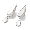 Teardrop Brass Fold Over Clasps KK-Z073-35P-01-1