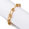 667 Stainless Steel(Grade 201 Equivalent) Paperclip Chain Bracelets for Women BJEW-P347-03G-1