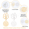 16Pcs 2 Style 201 Stainless Steel Hollow Pendants STAS-DC0001-01-5