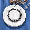 Adjustable Natural Grey Agate and Non-magnetic Synthetic Hematite Braided Bead Bracelets BJEW-Z090-01E-3