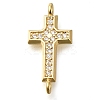 Brass Pave Clear Cubic Zirconia Connector Charms KK-M101-02E-G02-1