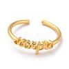 Constellation/Zodiac Sign Brass Cuff Rings RJEW-O042-06G-L-1