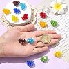 7Pcs 7 Colors Handmade Copper Wired Glass Beaded Heart Pendants PALLOY-CJ00101-4
