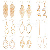 ANATTASOUL 9 Pairs 9 Style Alloy Long Dangle Earrings EJEW-AN0004-20-1