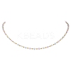 Handmade Faceted Rondelle Glass Beaded Link Chain Necklaces NJEW-JN05744-02-2
