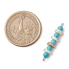Synthetic Turquoise Round & Natural Freshwater Shell Disc Beaded Connector Charms PALLOY-JF03987-01-2