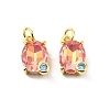 Oval Brass Micro Pave Cubic Zirconia Pendants KK-L237-020G-03-1