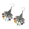 Gemstone Tassel Chandelier Earrings EJEW-JE07176-01-3