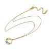 304 Stainless Steel Enamel Evil Eye Ring Pendant Necklaces for Women NJEW-G176-04G-4