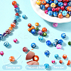 150Pcs Spray Painted Drawbench Acrylic Round Beads ACRP-YW0001-12A-3