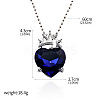 Alloy Rhinestone Crown Heart Pendant Ball Chain Necklaces FS-WGC3330-02-2