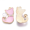 Alloy Enamel Kitten Pendants ENAM-S115-045B-2