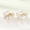 Brass Enamel Stud Earrings KK-CBAB173-02C-G-1