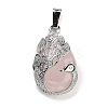 Natural Rose Quartz Teardrop Pendants G-G112-03P-05-1