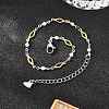 Rhombus 304 Stainless Steel Link Bracelets BJEW-N287-20-1