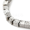 Electroplated Natural Lava Rock Beads Strands G-L606-E02-01A-2