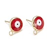 Eco-Friendly Brass Enamel Stud Earring Findings KK-H761-02G-A-1