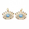 Brass Micro Pave Colorful Cubic Zirconia Pendants KK-E068-VF019-2