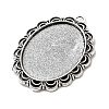 Tibetan Style Antique Silver Alloy Flat Oval Pendant Cabochon Settings LS-TIBEP-M022-58AS-3