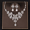 Alloy Rhinestone Pendant Necklaces & Stud Dangle Earrings Sets for Women WG381FF-05-1