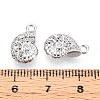 Brass Micro Pave Clear Cubic Zirconia Charms KK-N267-22P-3