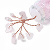 Natural Rose Quartz Chips Tree Decorations DJEW-P021-E01-2