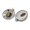 Natural Tiger Eye Oval Pendants G-Q165-03AS-02-2