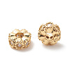 Brass Clear Cubic Zirconia Spacer Beads KK-G420-22G-2