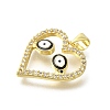 Brass Micro Pave Clear Cubic Zirconia Enamel Pendants KK-M297-16G-2