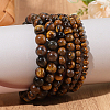 3 Strands 3 Styles Natural Grade AB Tiger Eye Round Beads Strands G-PA0001-38-4
