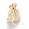 Polyester Imitation Burlap Packing Pouches Drawstring Bags ABAG-R005-17x23-13-1