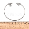 304 Stainless Steel Cuff Blank Bangle Bases with Flat Round Trays STAS-D381-01B-P-2