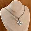 201 Stainless Steel Hollow Guitar Pendant Box Chain Necklaces NJEW-M086-03P-5