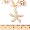 Summer Natural Shell & Plastic Pearl & Iron Starfish Alloy Double Layer Waist Belly Chains for Women LS-AJEW-G067-02G-3