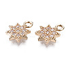Brass Micro Pave Clear Cubic Zirconia Charms KK-S359-119-RS-3