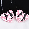 Heart Acrylic Printed Stud Earrings for Women EJEW-G418-01A-1
