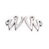 Platinum Plated Alloy Letter Pendants PALLOY-J718-01P-W-1
