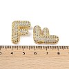 Brass Micro Pave Clear Cubic Zirconia Pendants KK-Z041-01G-F-3