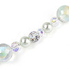 Glass and Acrylic and Imitation Pearl and Rhinestone Beads Strands MAK-T011-06F-3