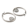 304 Stainless Steel Hedgehog Beaded Hoop Earrings EJEW-F320-02P-3