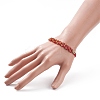 Glass Braided Flower Link Bracelet for Women BJEW-TA00130-03-3