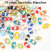 Handmade Foil Glass Lampwork Beads FOIL-OC0001-02-3