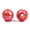 Glazed Porcelain Round Beads PORC-S489-10mm-14-4
